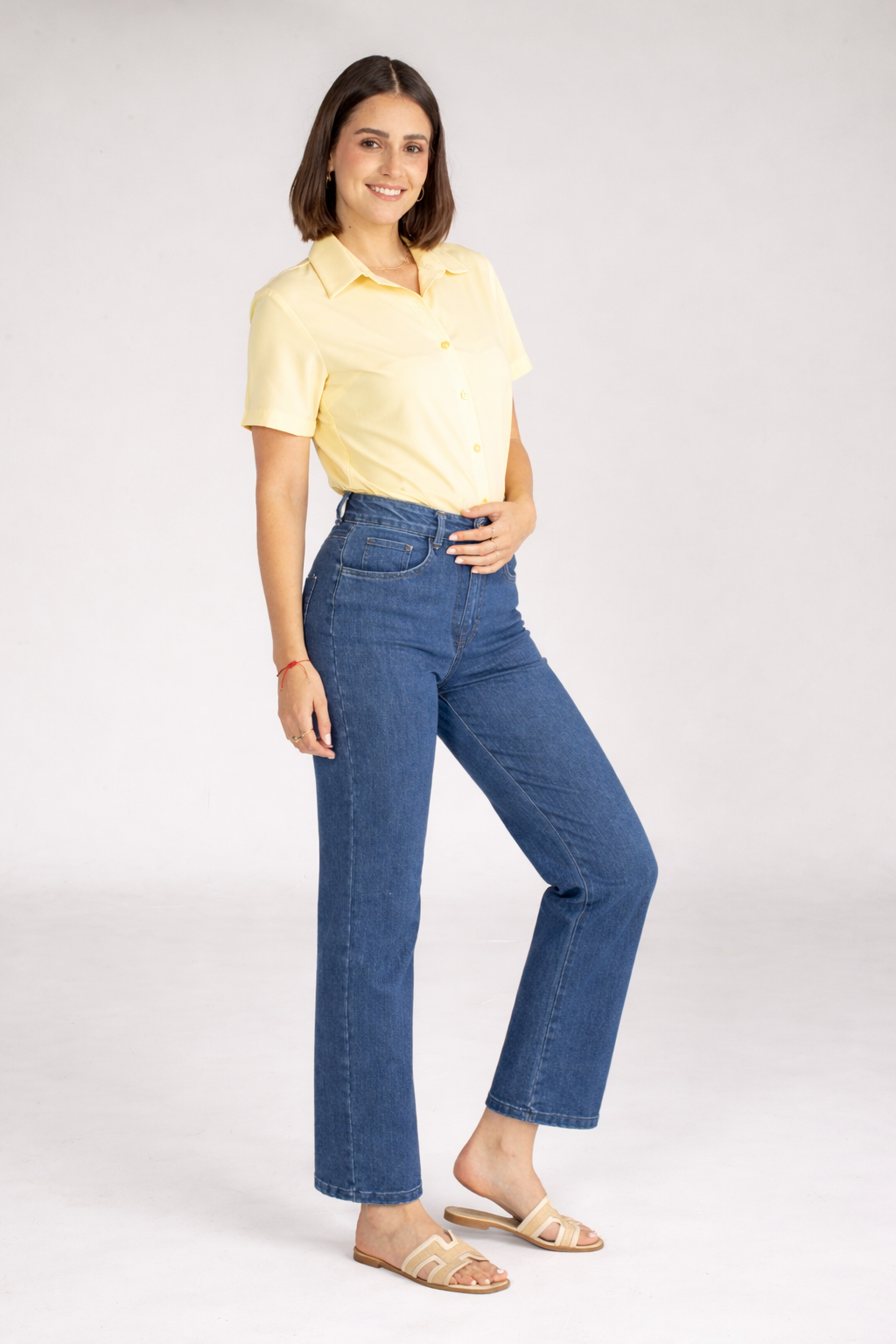 Jeans Rectos al Tobillo