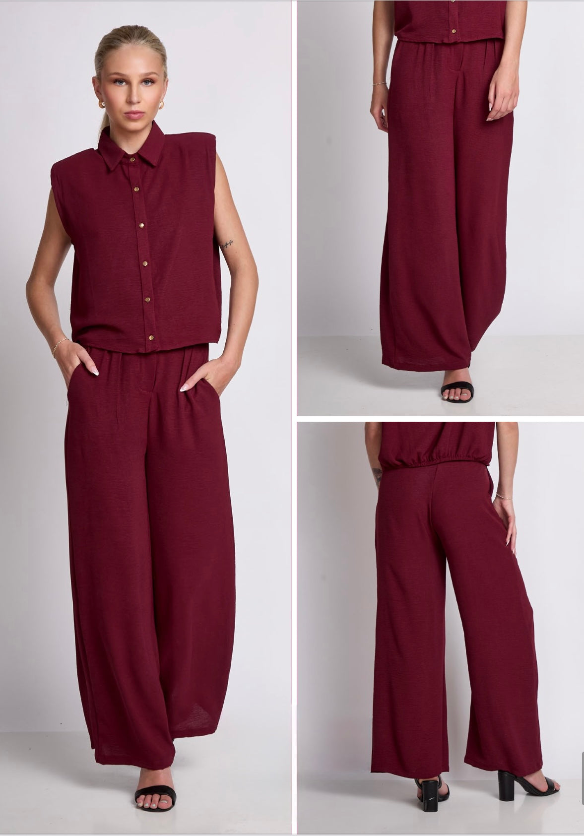 Pantalón Ancho Vino