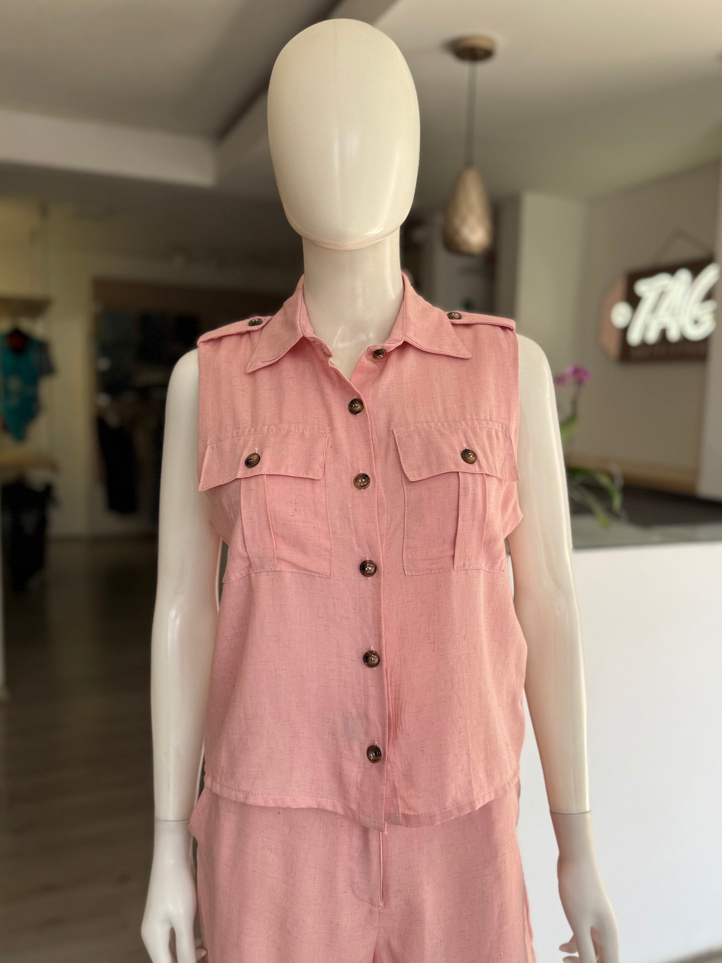 Blusa Camisera Rosa