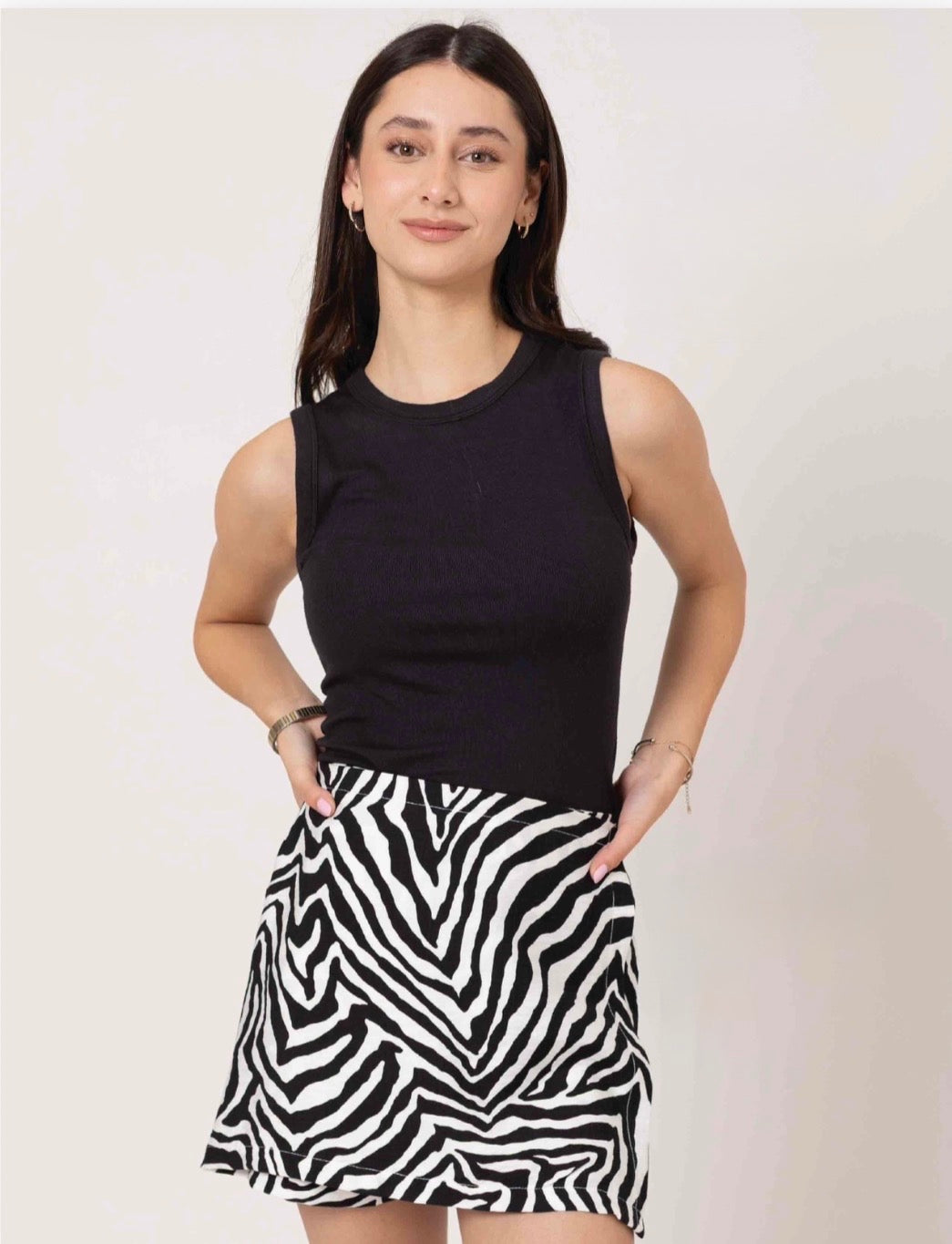 Falda-Short Cebra
