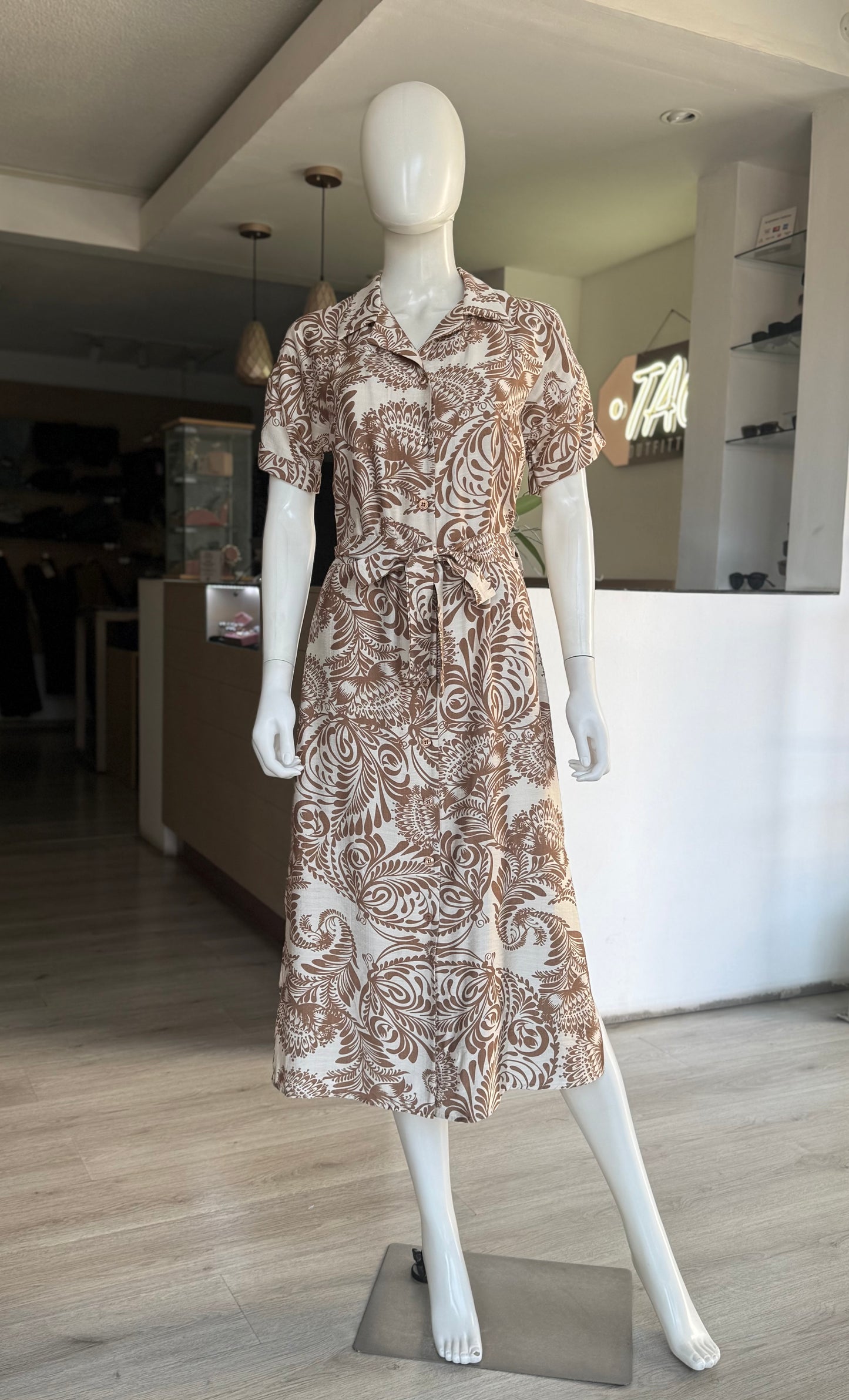 Vestido Print Khaki