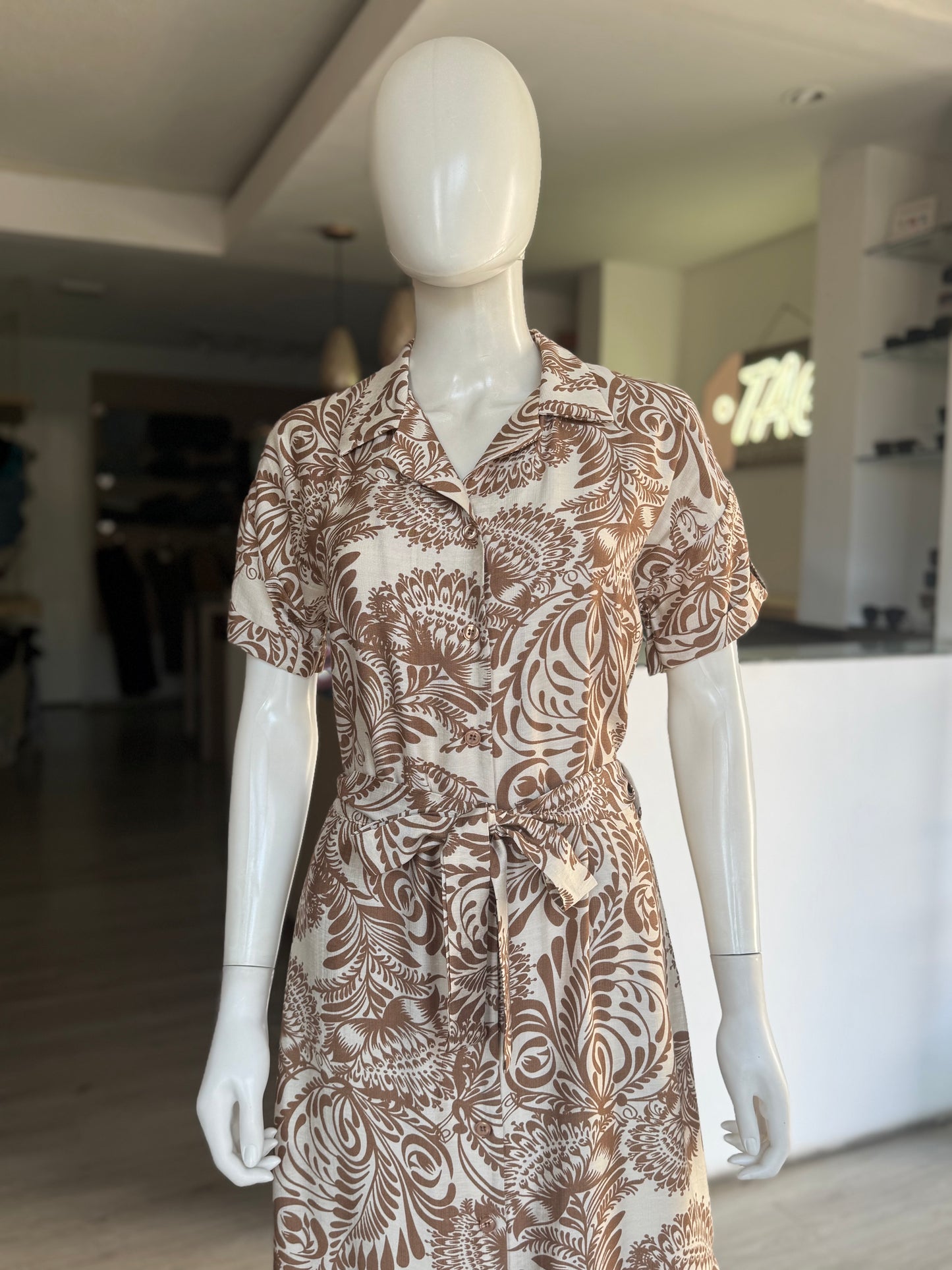 Vestido Print Khaki