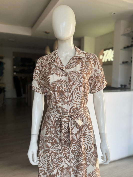 Vestido Print Khaki