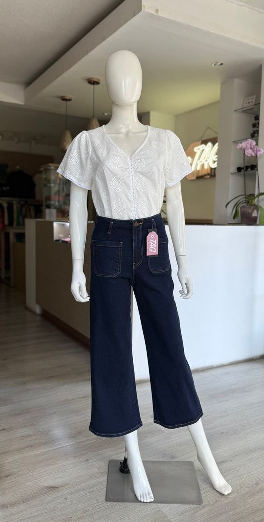 Jeans Bolsas Azul Oscuro