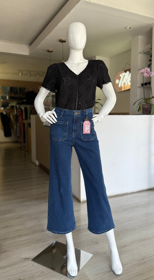 Jeans Bolsas Azul Medio