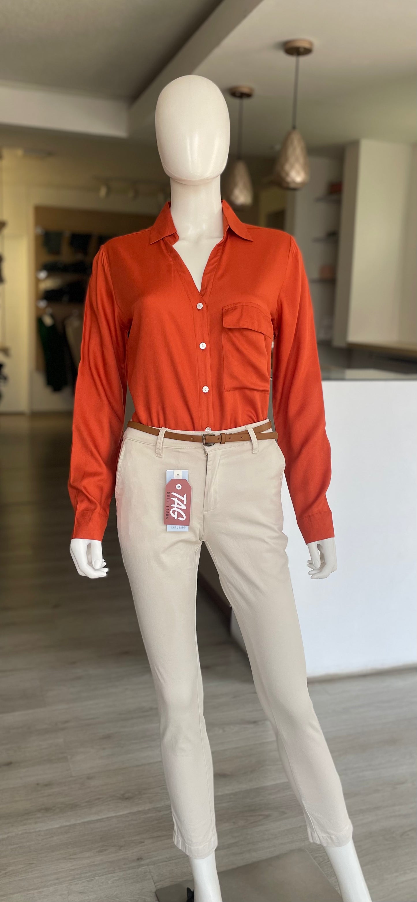 Blusa Camisera Naranja