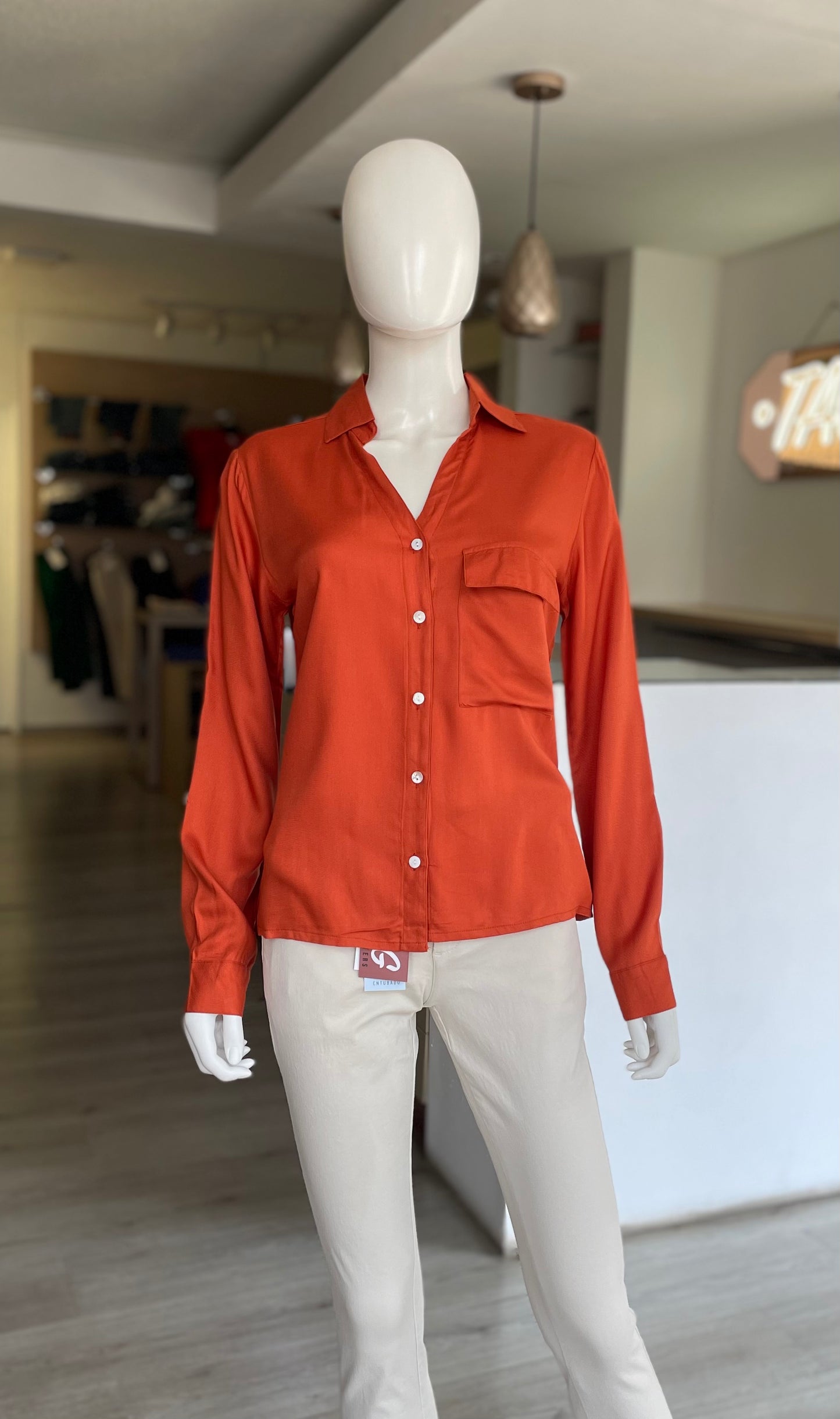Blusa Camisera Naranja