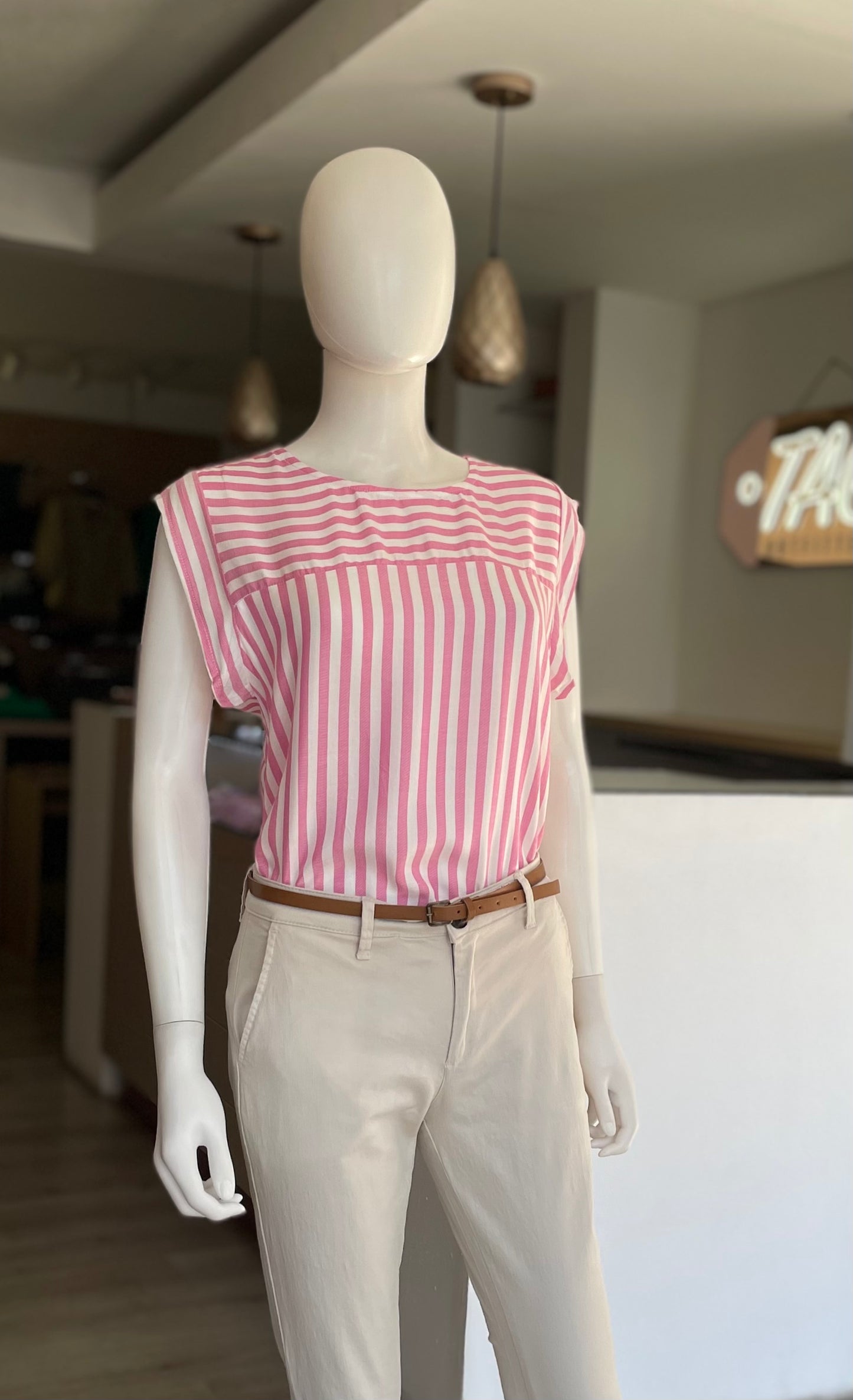 Blusa Rayas Rosa